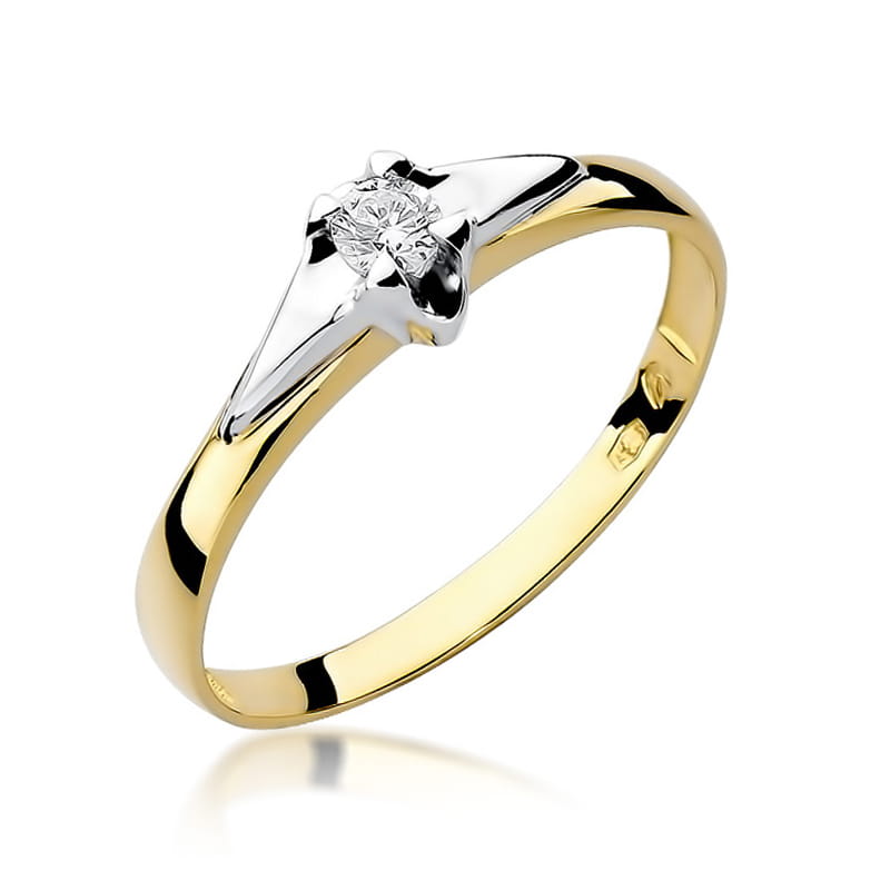 Inel Aur 9K cu Diamant Natural 0.15 ct