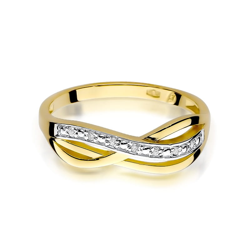 Inel Aur 9K cu Diamante Naturale 0.06 ct