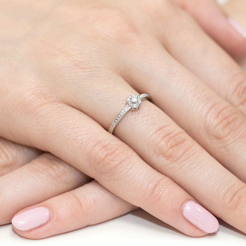 Inel Aur 9K cu Diamante Naturale 0.09 ct