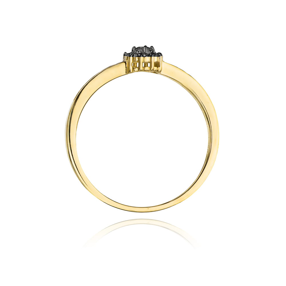 Inel Aur 9K cu Diamante Naturale Negre 0.09 ct