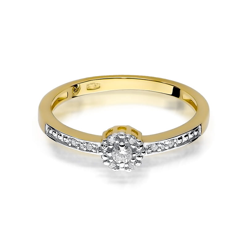 Inel Aur 9K cu Diamante Naturale 0.09 ct