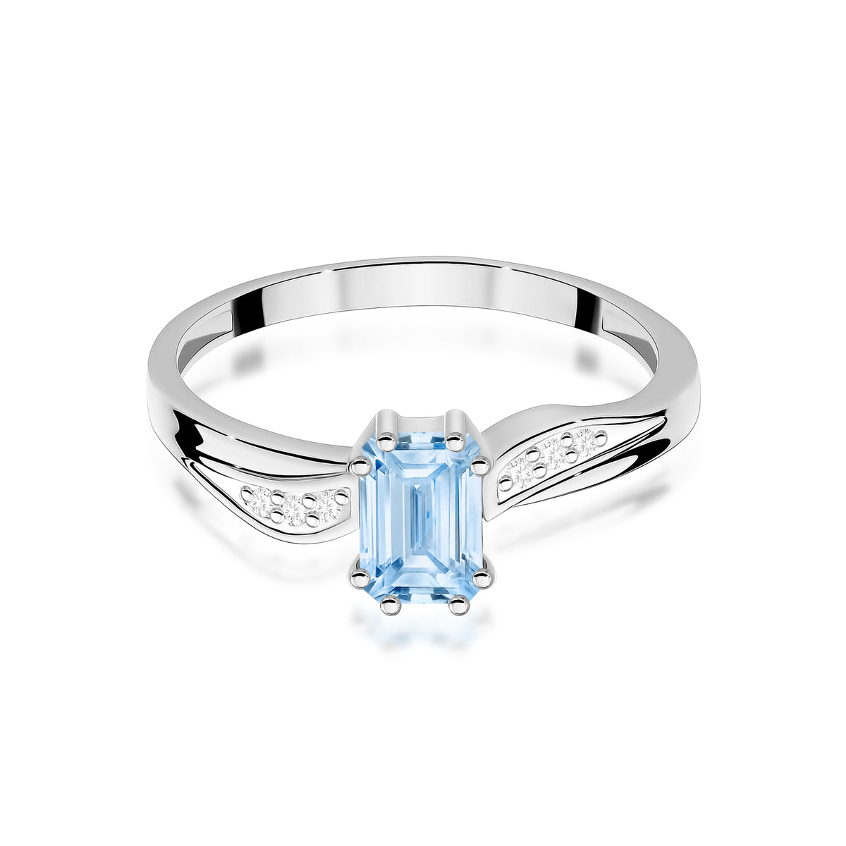 Inel Aur 14K cu Diamante Albastru de Laborator 0.53 ct