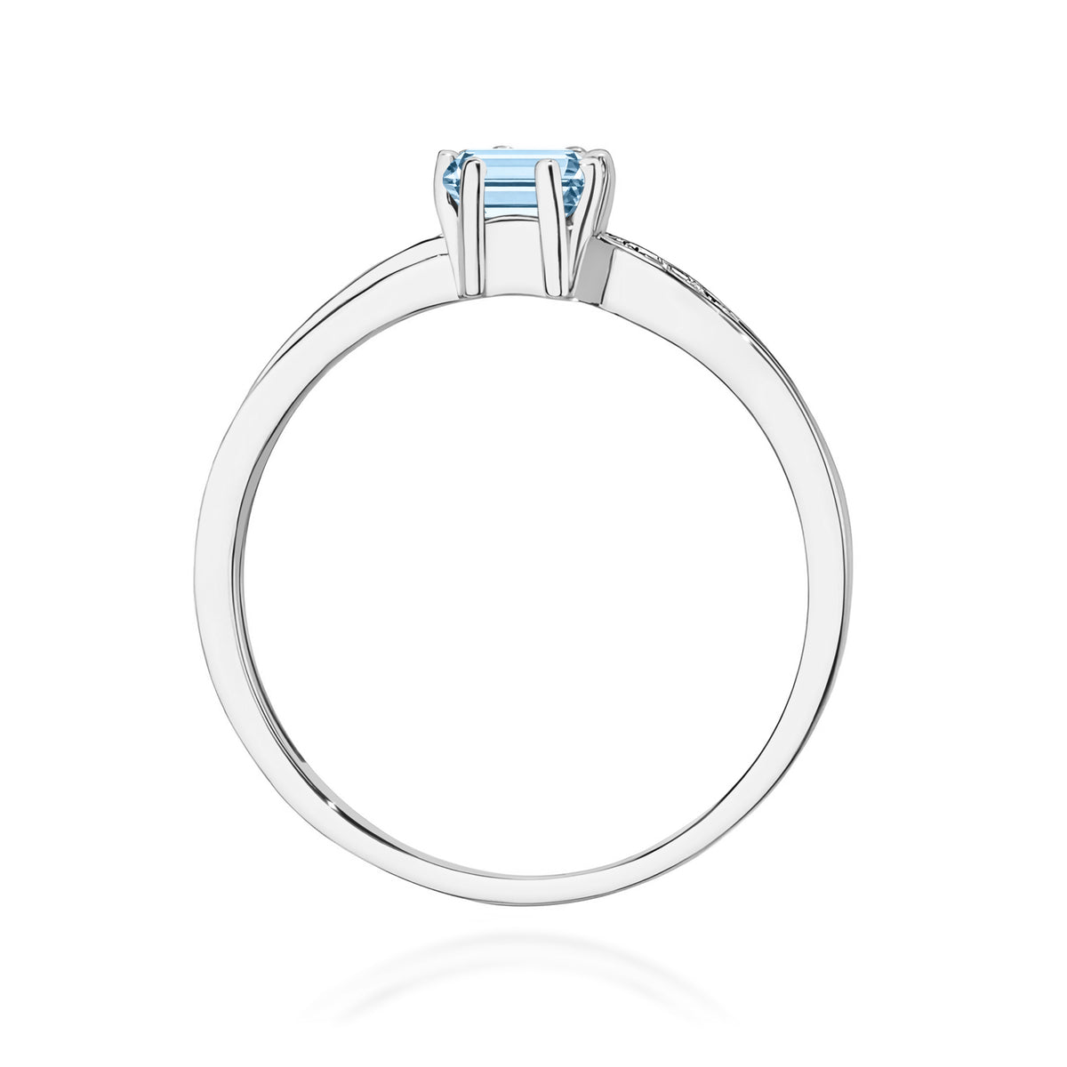 Inel Aur 14K cu Diamante Albastru de Laborator 0.53 ct