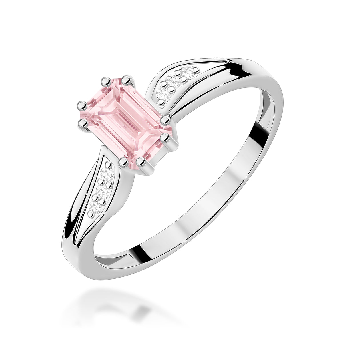 Inel Aur 14K cu Diamante Roz de Laborator 0.53 ct
