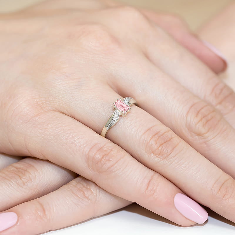 Inel Aur 14K cu Diamante Roz de Laborator 0.53 ct
