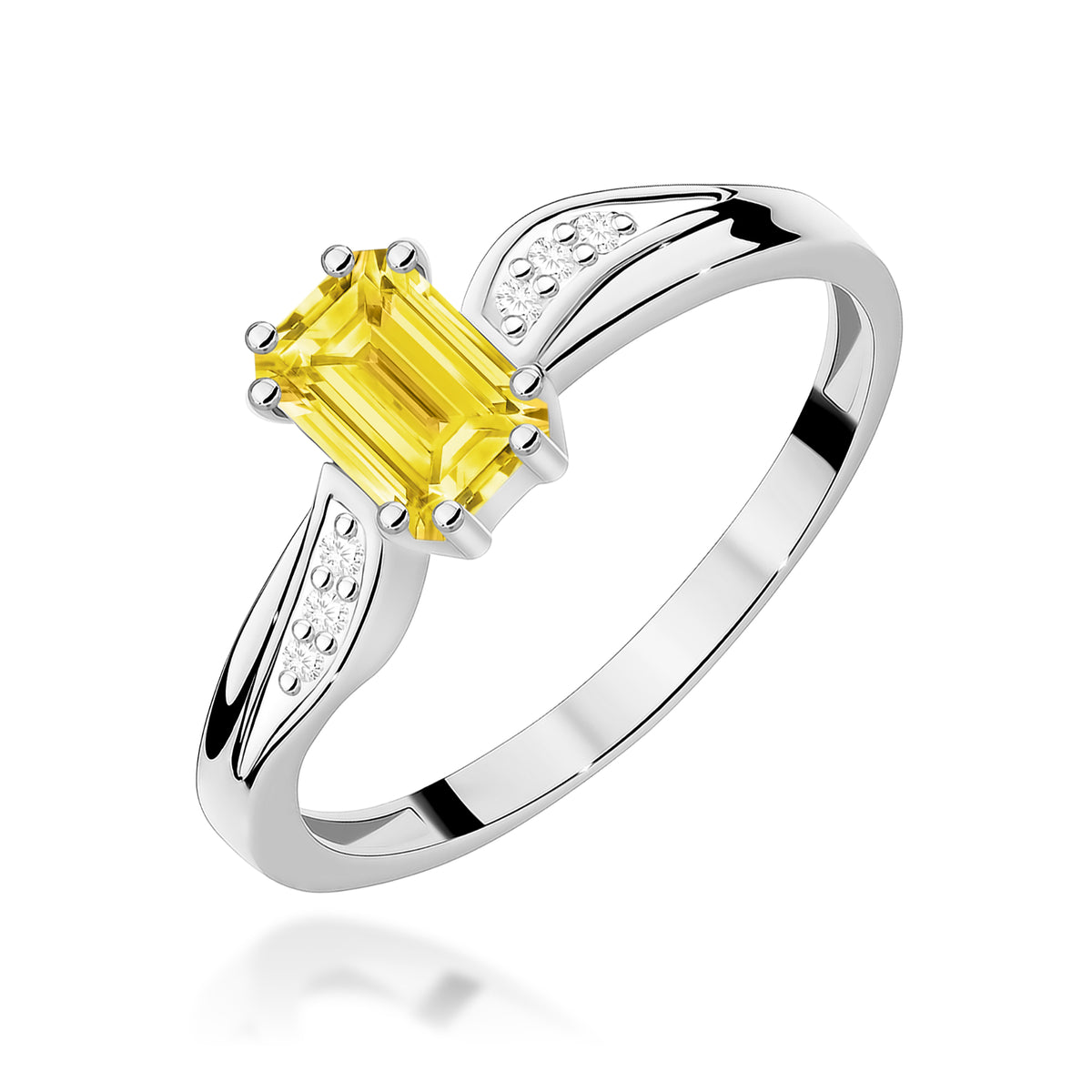 Inel Aur 14K cu Diamante Galben de Laborator 0.53 ct