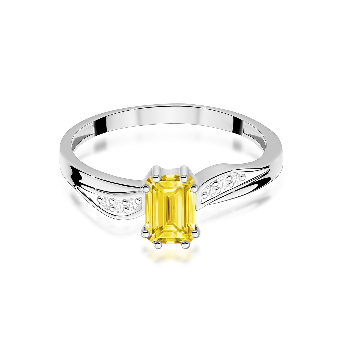 Inel Aur 14K cu Diamante Galben de Laborator 0.53 ct