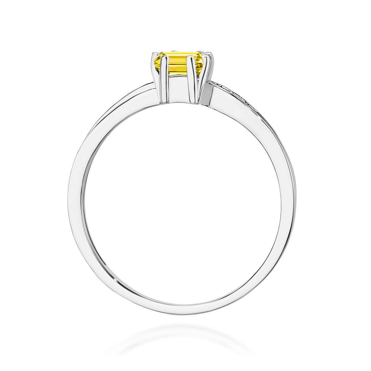 Inel Aur 14K cu Diamante Galben de Laborator 0.53 ct