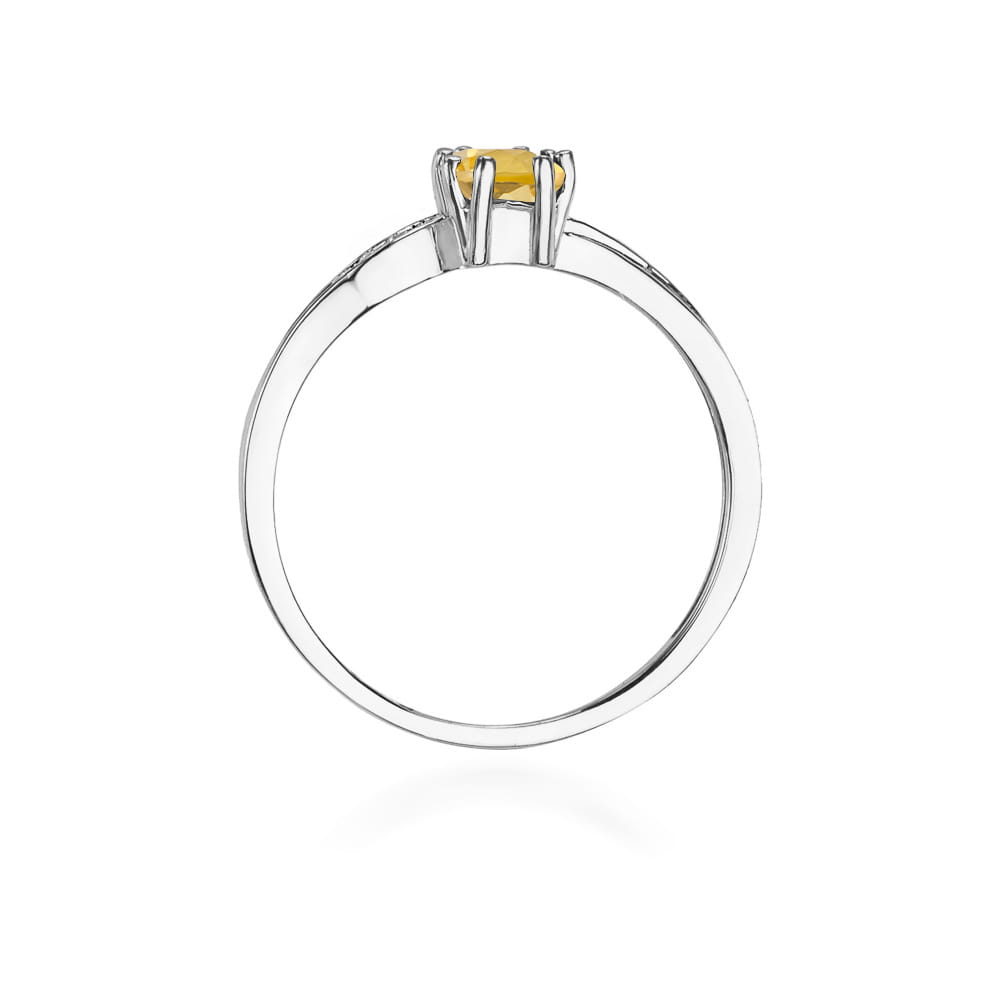 Inel Aur 9K cu Citrin 0.60 ct si Diamante Naturale 0.03 ct