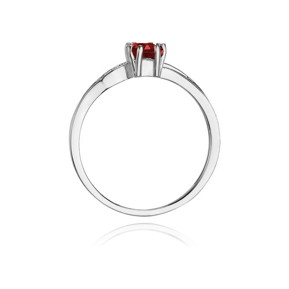 Inel Aur 9K cu Rubin 0.80 ct si Diamante Naturale 0.03 ct