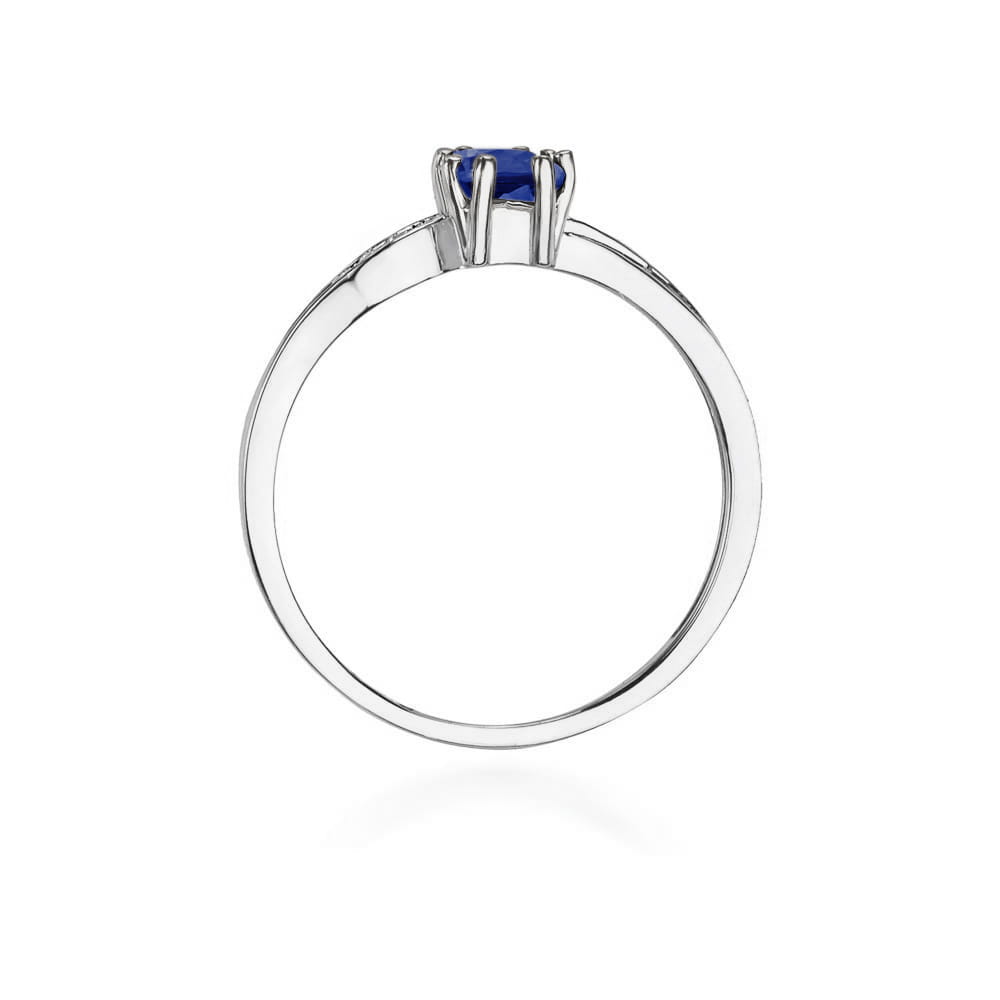 Inel Aur 9K cu Safir 0.60 ct si Diamante Naturale 0.03 ct