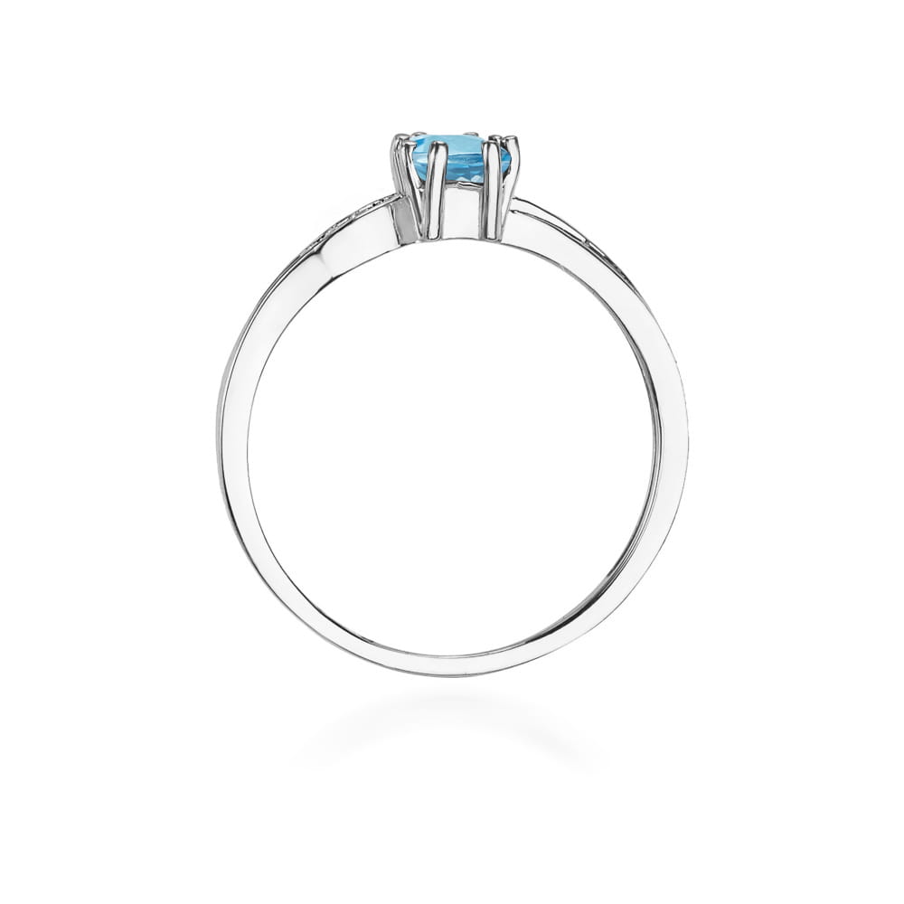 Inel Aur 9K cu Topaz Swiss 0.65 ct si Diamante Naturale 0.03 ct
