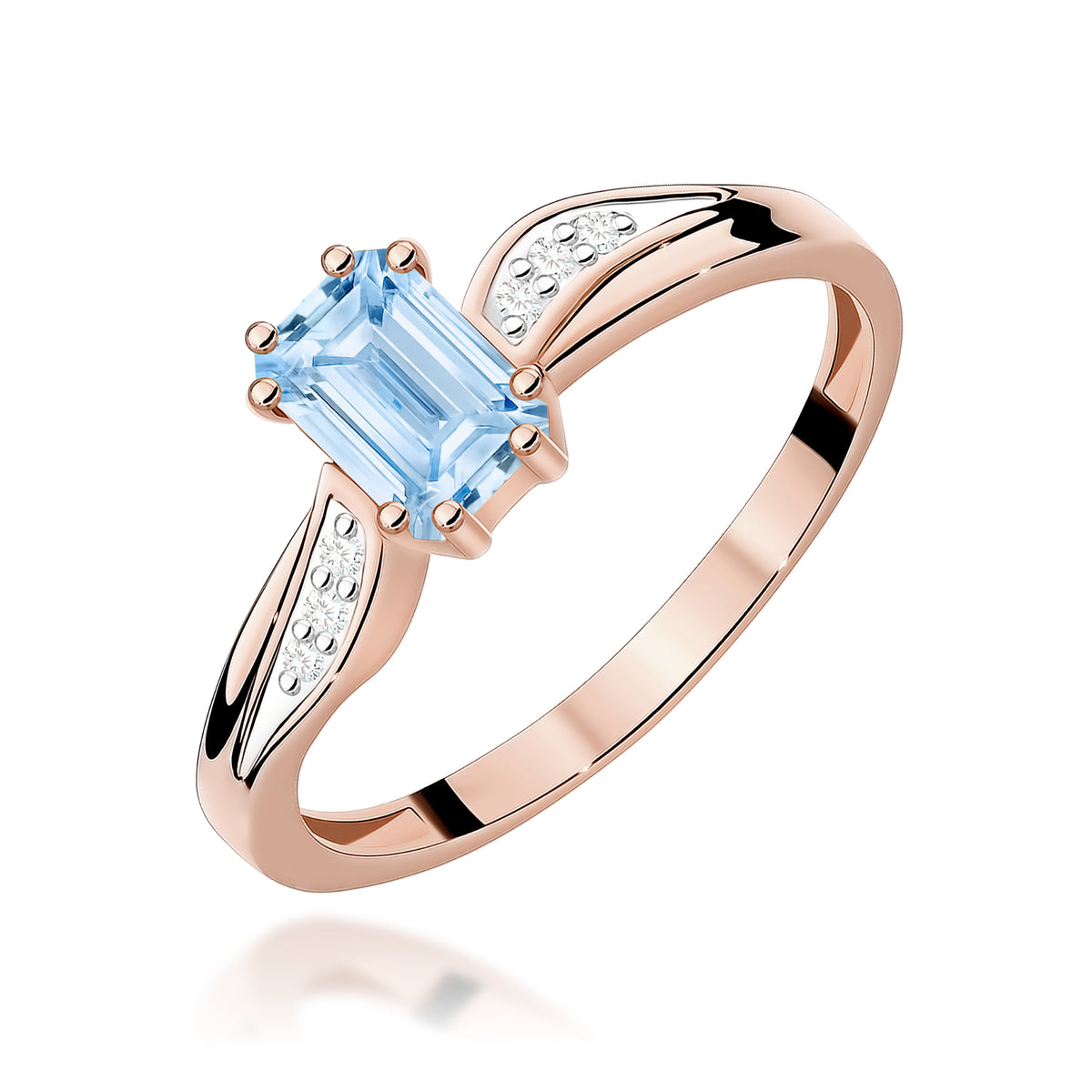 Inel Aur 14K cu Diamante Albastru de Laborator 0.53 ct