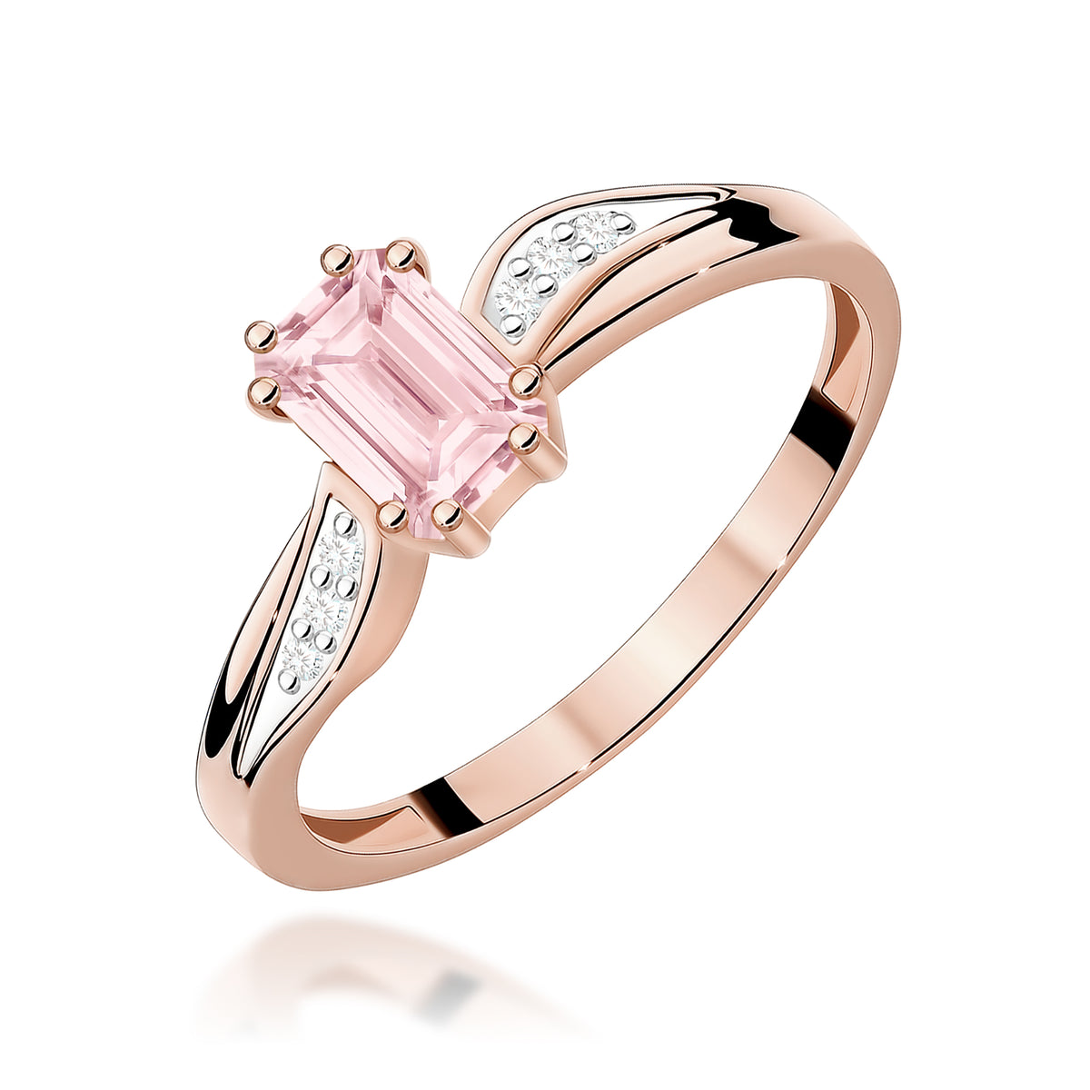 Inel Aur 14K cu Diamante Roz de Laborator 0.53 ct