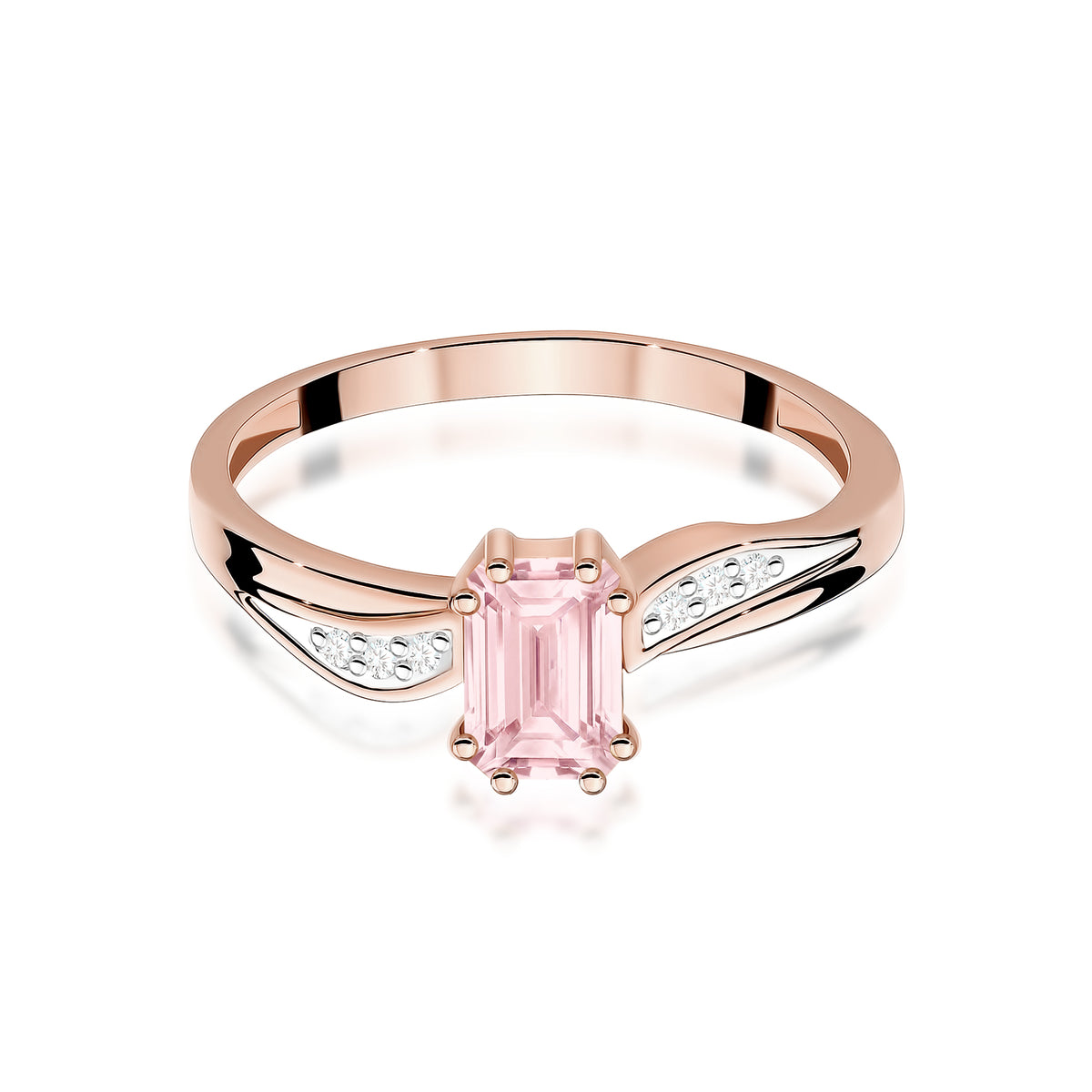 Inel Aur 14K cu Diamante Roz de Laborator 0.53 ct