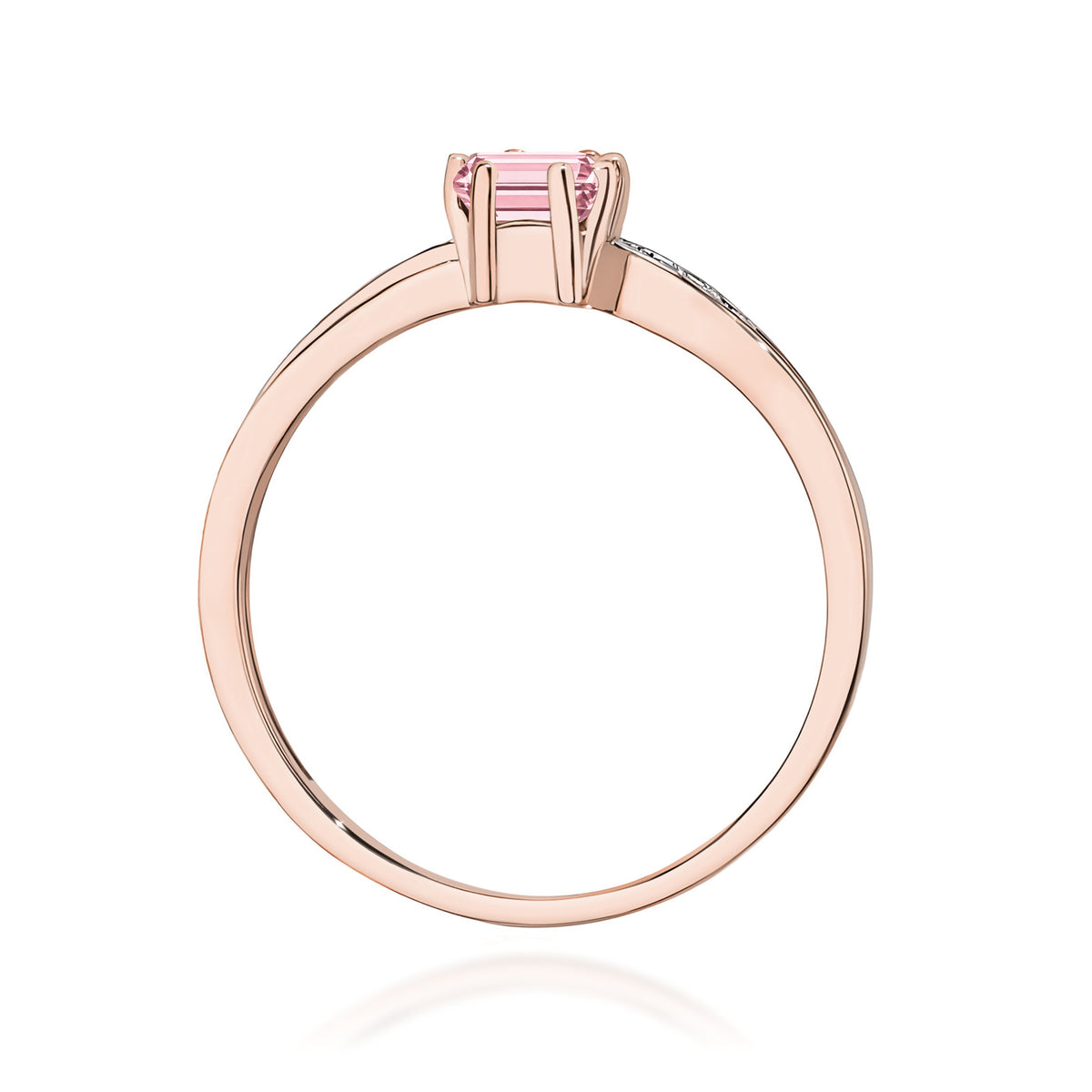 Inel Aur 14K cu Diamante Roz de Laborator 0.53 ct