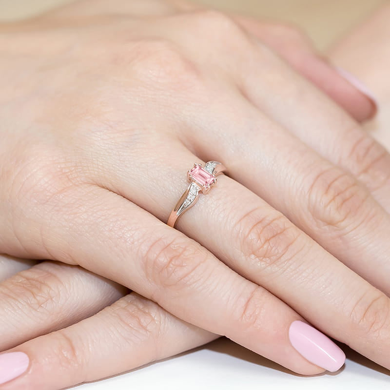 Inel Aur 14K cu Diamante Roz de Laborator 0.53 ct