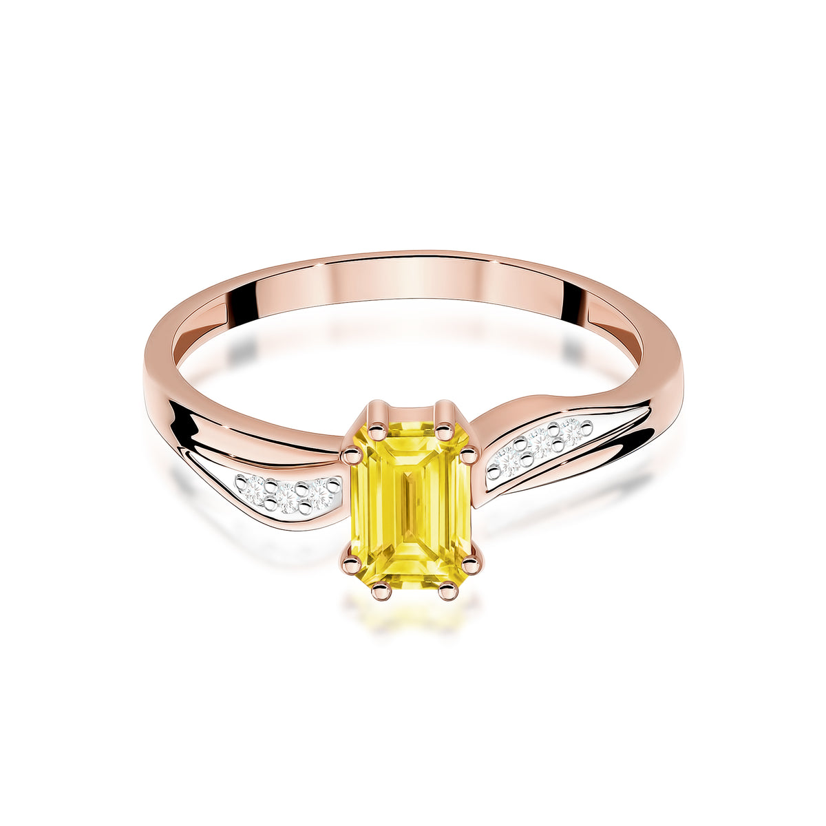 Inel Aur 14K cu Diamante Galben de Laborator 0.53 ct