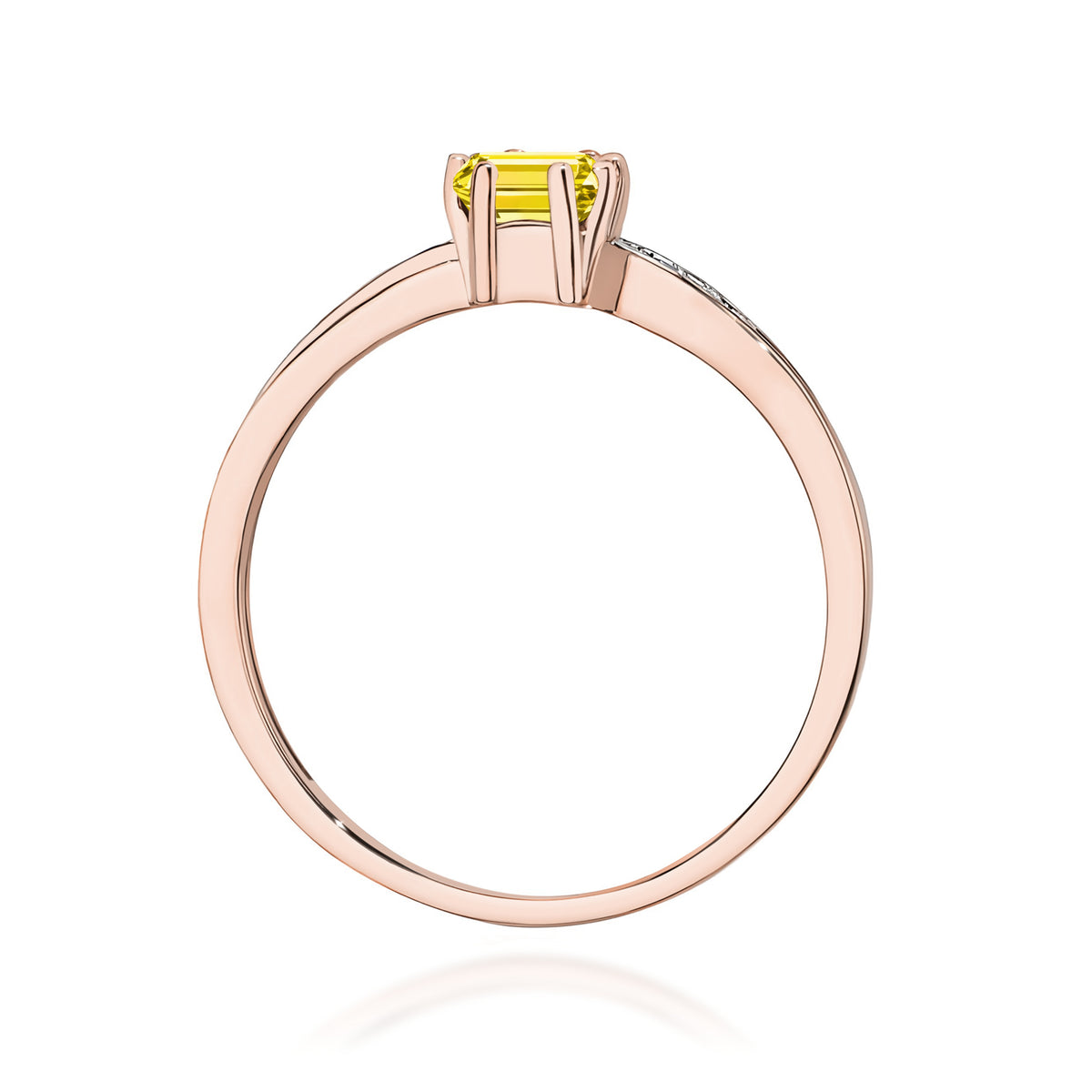 Inel Aur 14K cu Diamante Galben de Laborator 0.53 ct