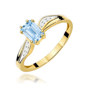 Inel Aur 14K cu Diamante Albastru de Laborator 0.53 ct