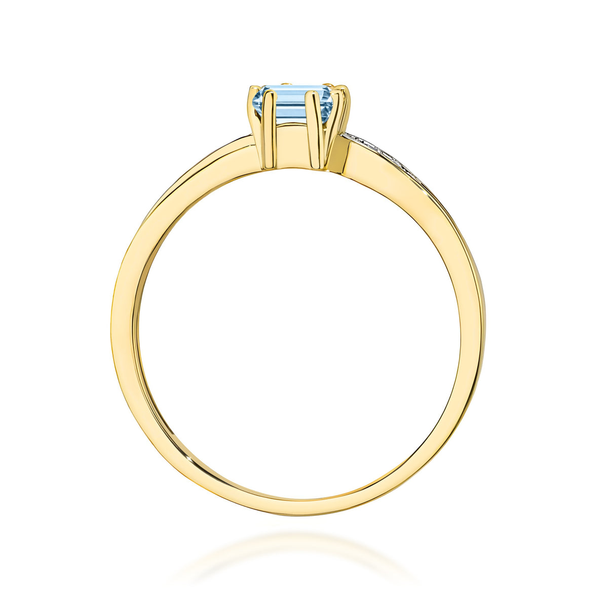 Inel Aur 14K cu Diamante Albastru de Laborator 0.53 ct