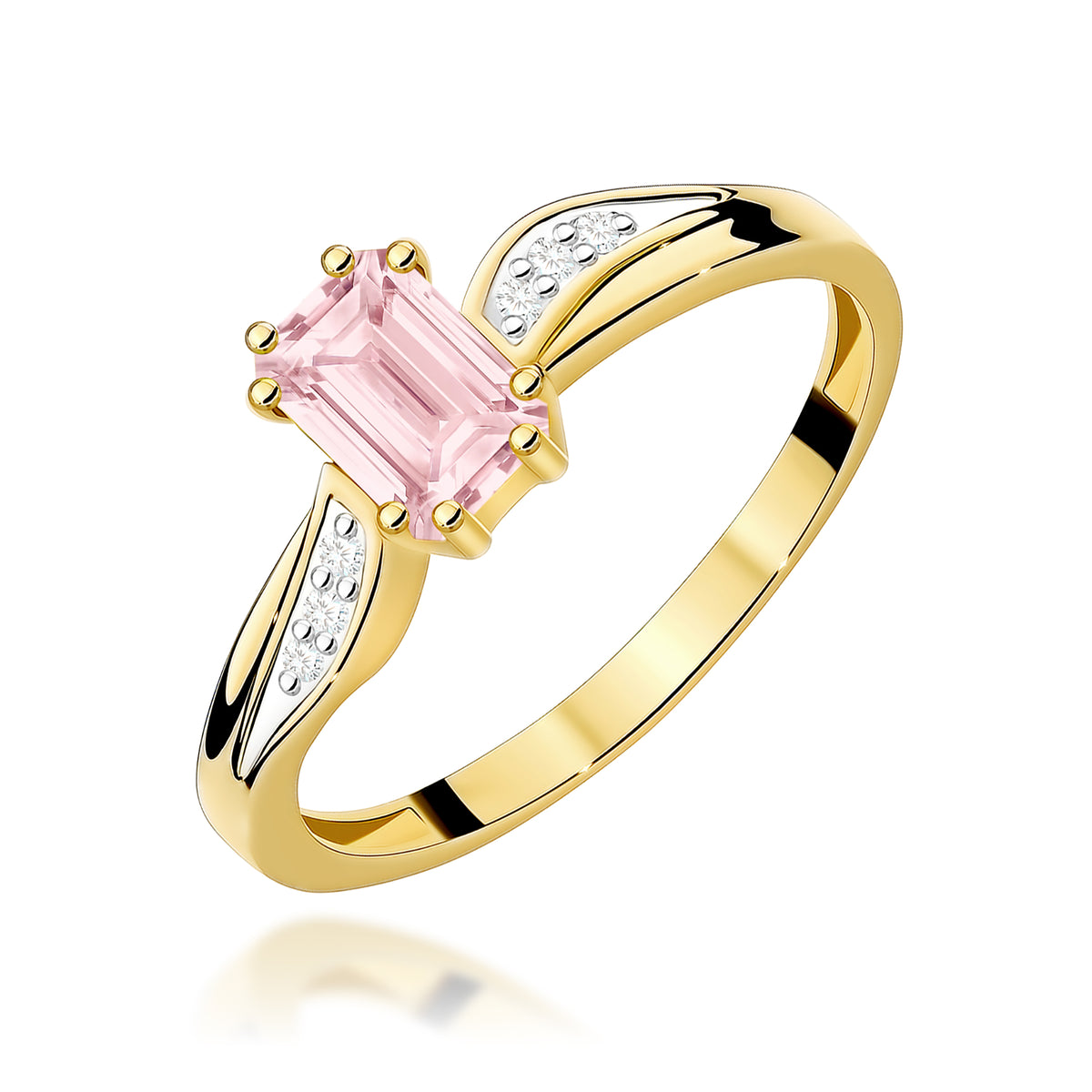 Inel Aur 14K cu Diamante Roz de Laborator 0.53 ct