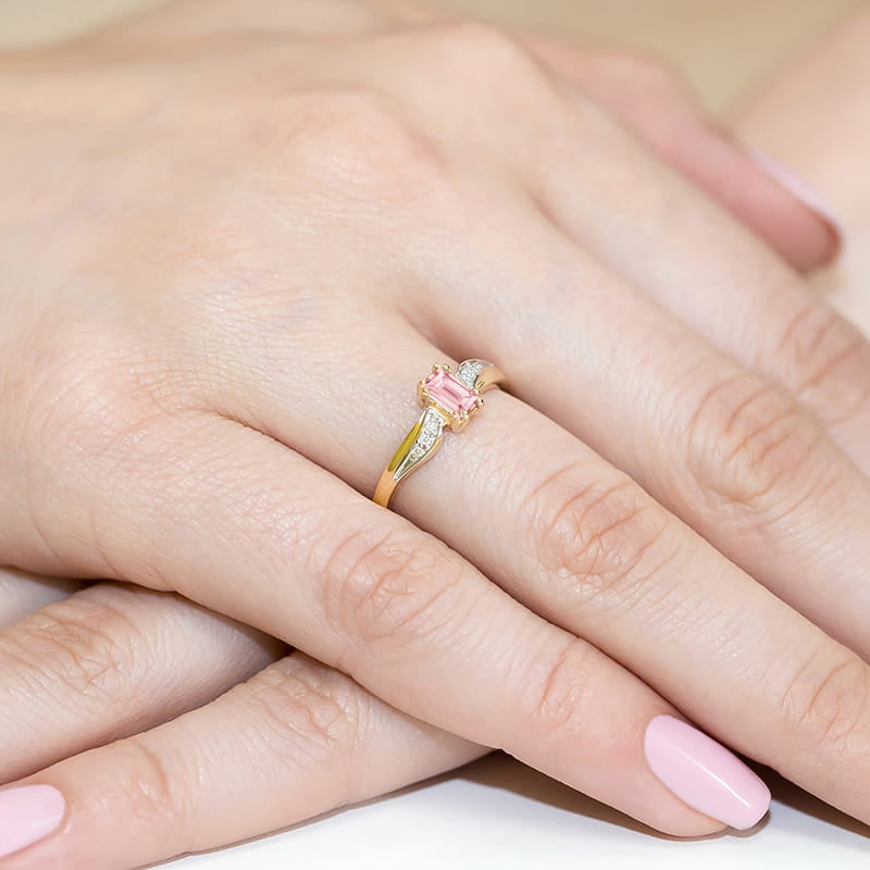 Inel Aur 14K cu Diamante Roz de Laborator 0.53 ct
