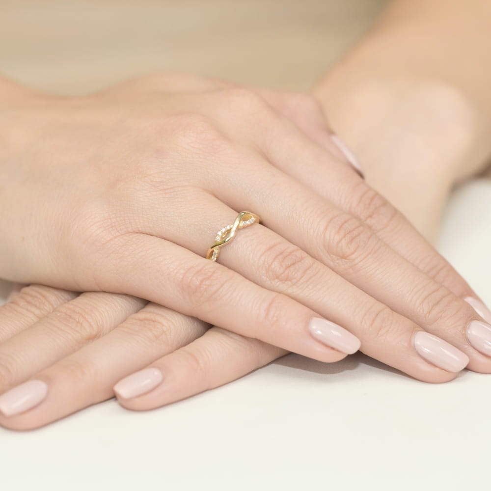 Inel Aur 9K cu Diamante Naturale 0.07 ct