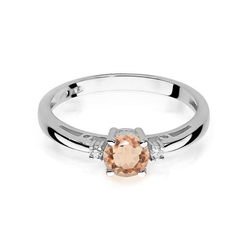 Inel Aur 14K cu Morganit 0.40 ct si Diamante Naturale 0.03 ct