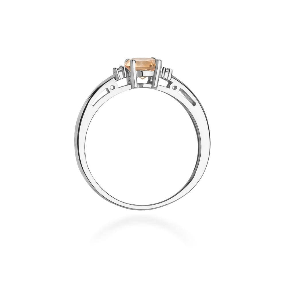 Inel Aur 14K cu Morganit 0.40 ct si Diamante Naturale 0.03 ct