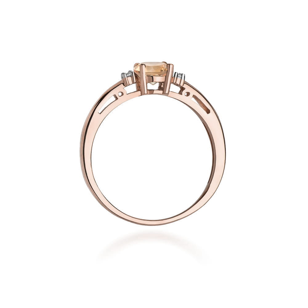 Inel Aur 14K cu Morganit 0.40 ct si Diamante Naturale 0.03 ct