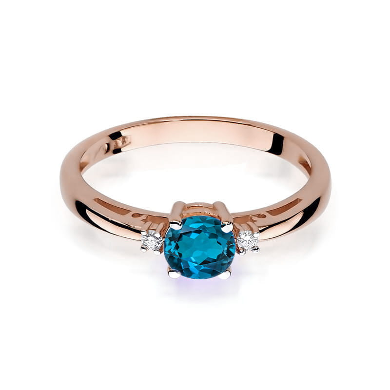 Inel Aur 14K cu Topaz London Blue 0.50 ct