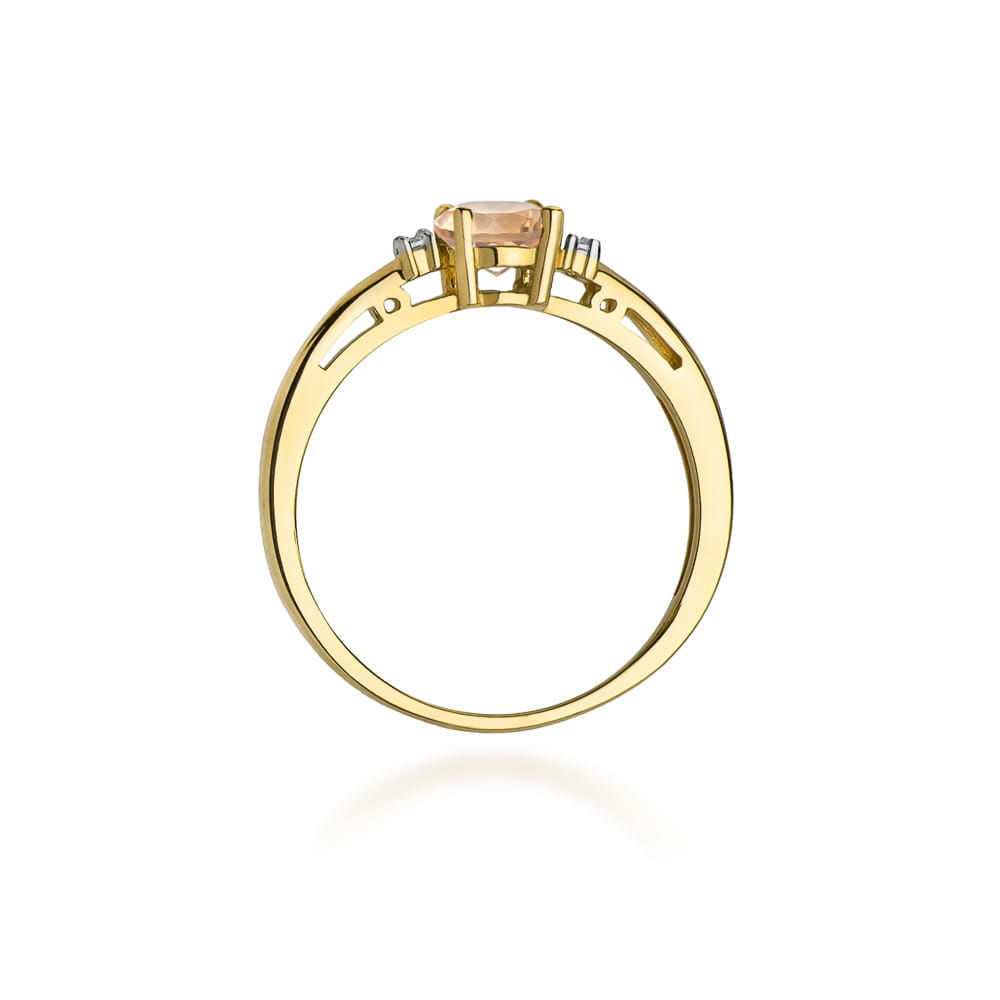 Inel Aur 14K cu Morganit 0.40 ct si Diamante Naturale 0.03 ct