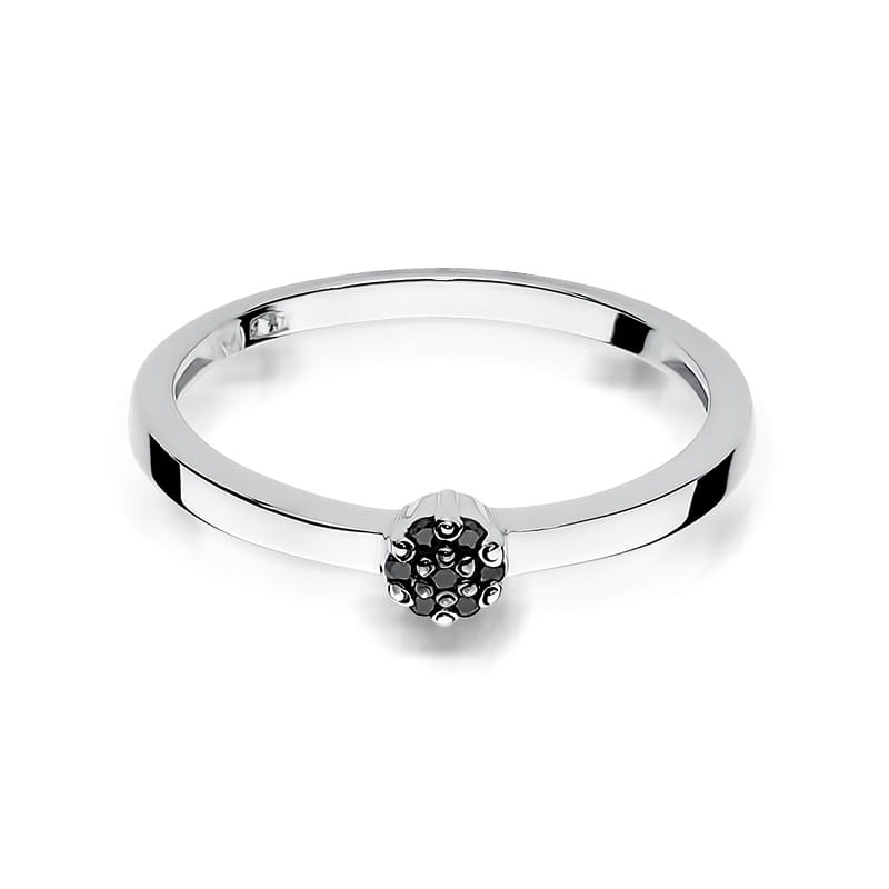 Inel Aur 9K cu Diamante Naturale Negre 0.04 ct