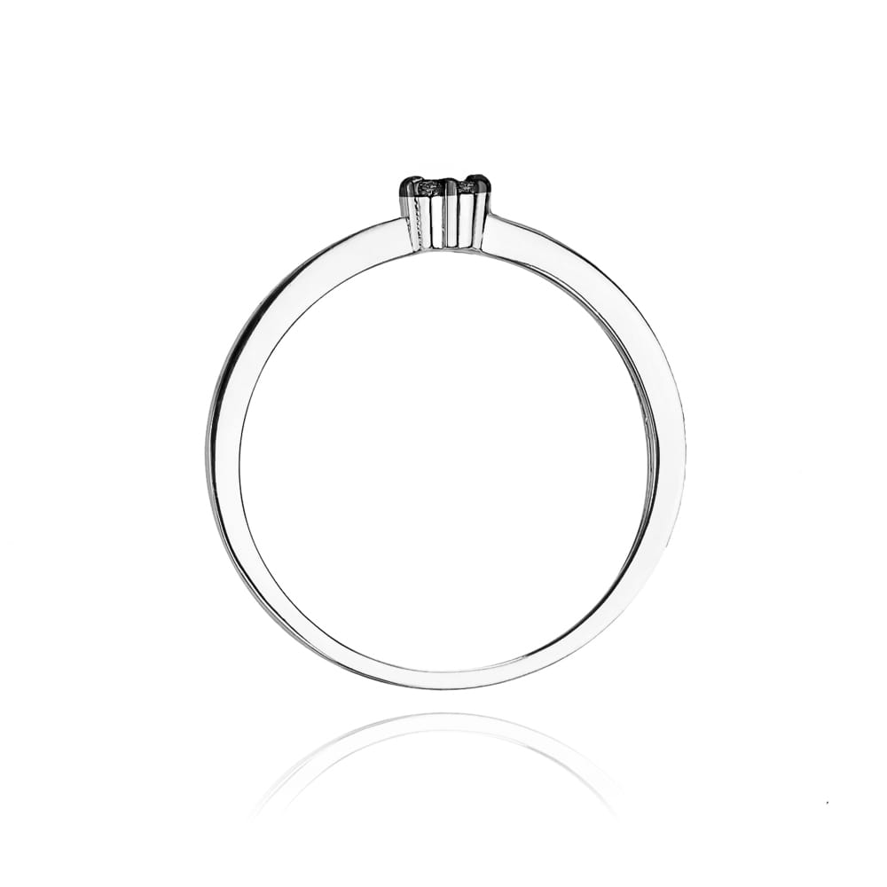 Inel Aur 9K cu Diamante Naturale Negre 0.04 ct