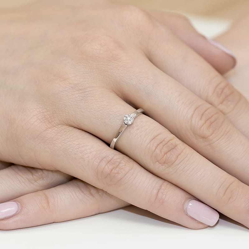 Inel Aur 9K cu Diamante Naturale 0.04 ct