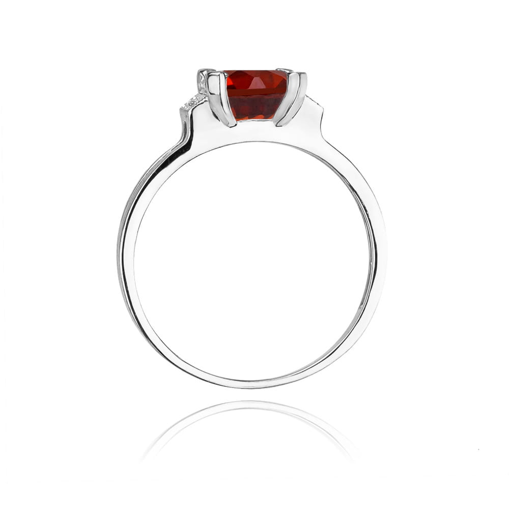 Inel Aur 9K cu Granat 1.30 ct si Diamante Naturale 0.03 ct