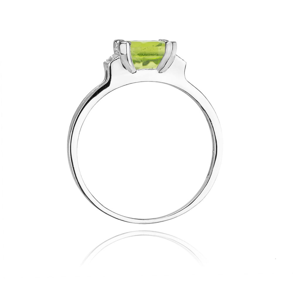 Inel Aur 9K cu Peridot 1.10 ct si Diamante Naturale 0.03 ct