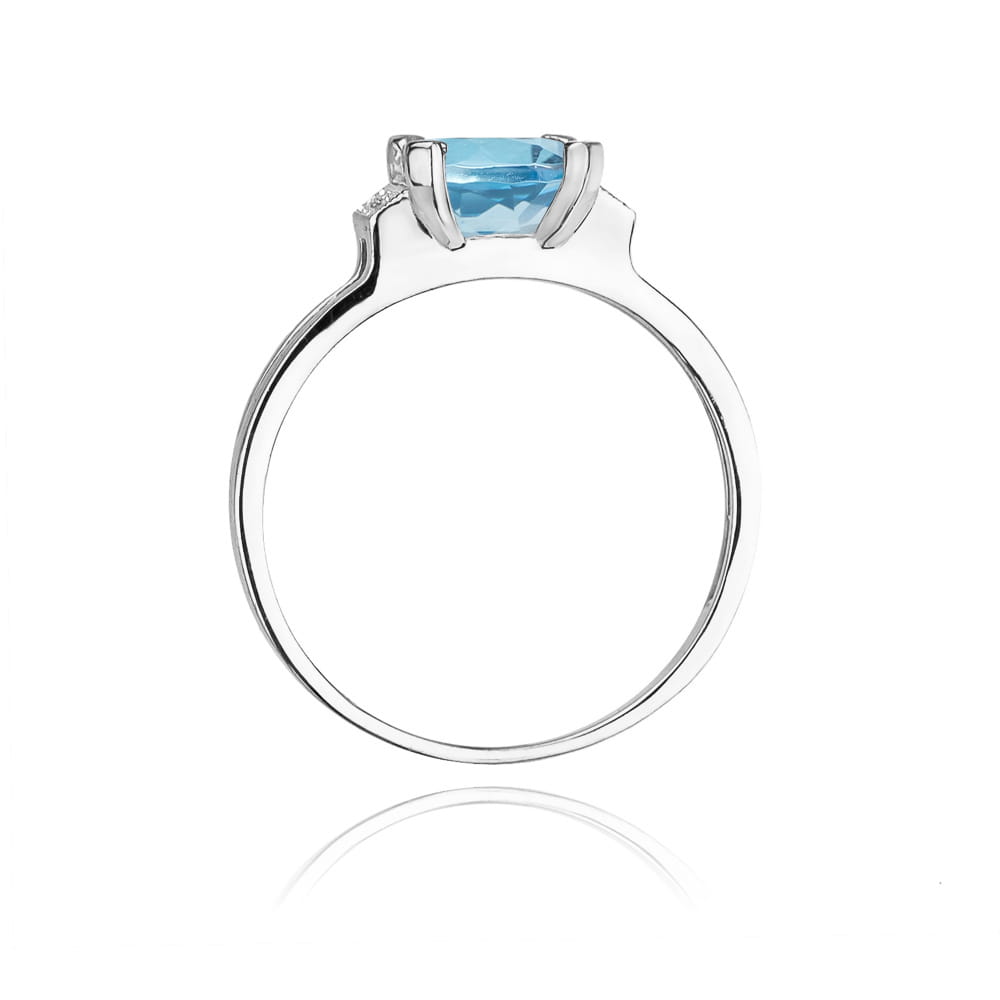 Inel Aur 9K cu Topaz Swiss 1.40 ct si Diamante Naturale 0.03 ct