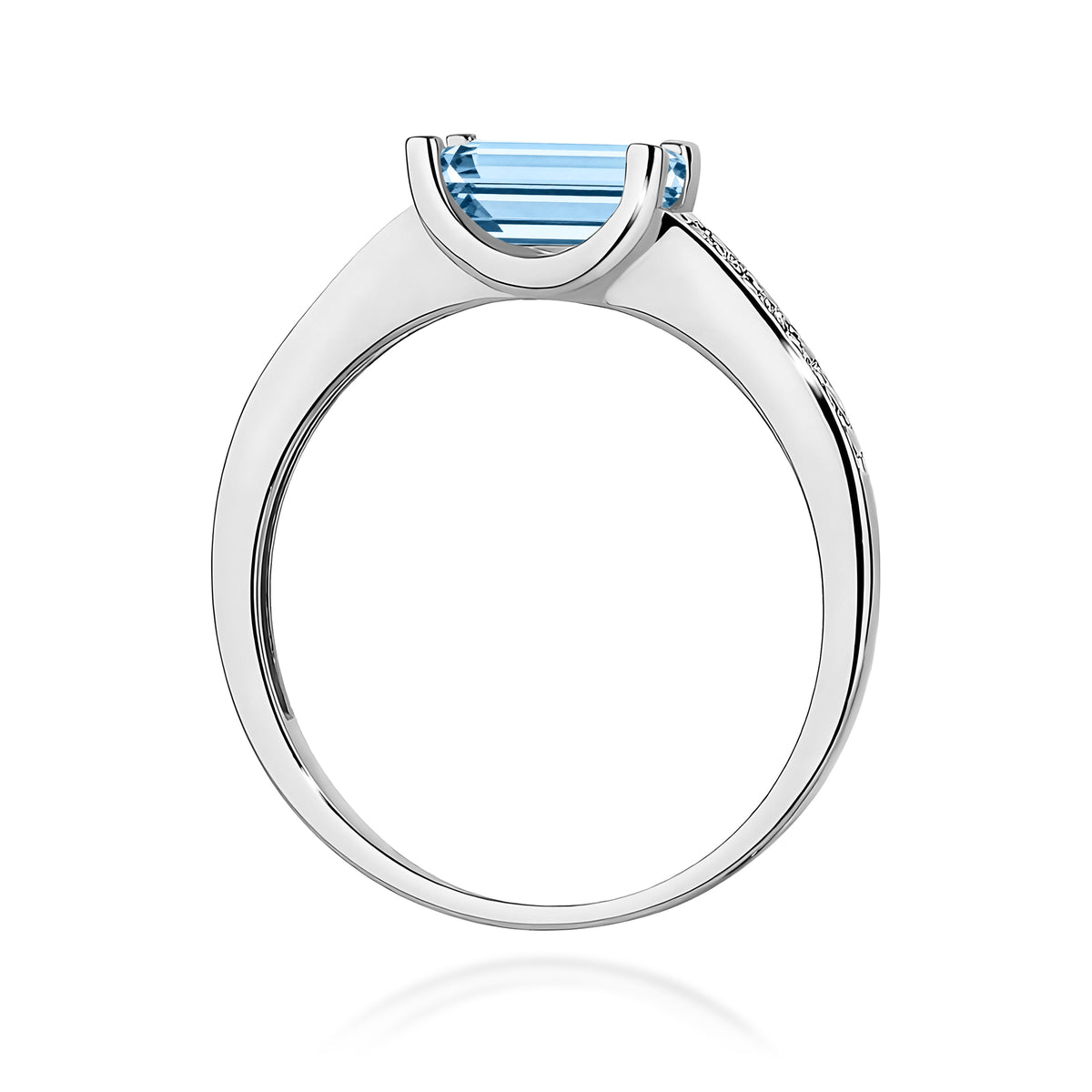 Inel Aur 14K cu Diamante Albastru de Laborator 0.53 ct