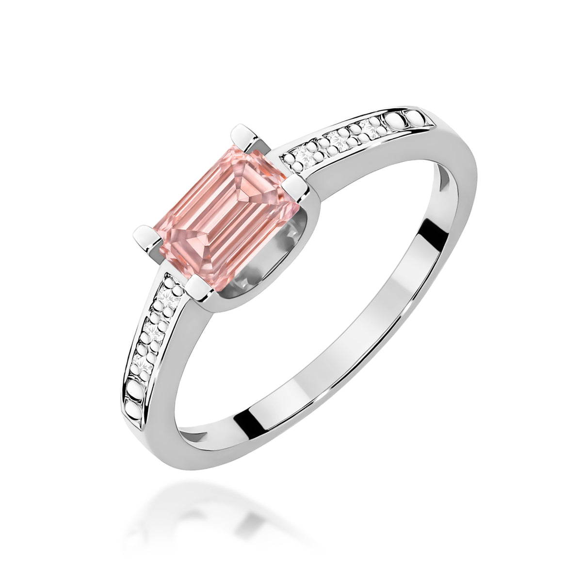 Inel Aur 14K cu Diamante Roz de Laborator 0.53 ct