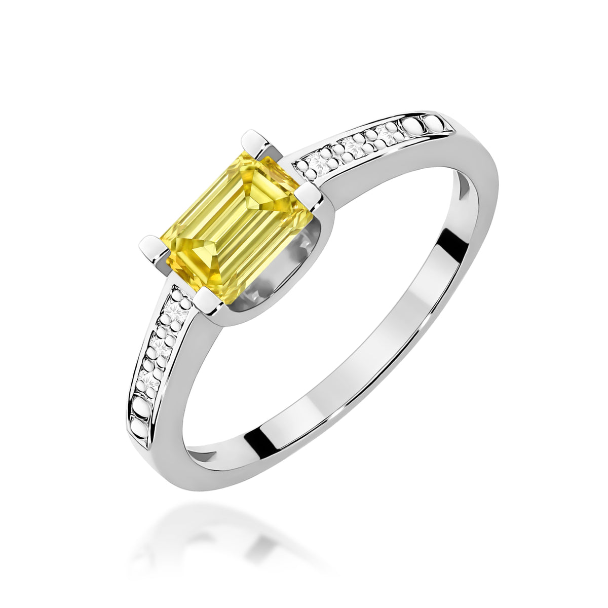 Inel Aur 14K cu Diamante Galben de Laborator 0.53 ct