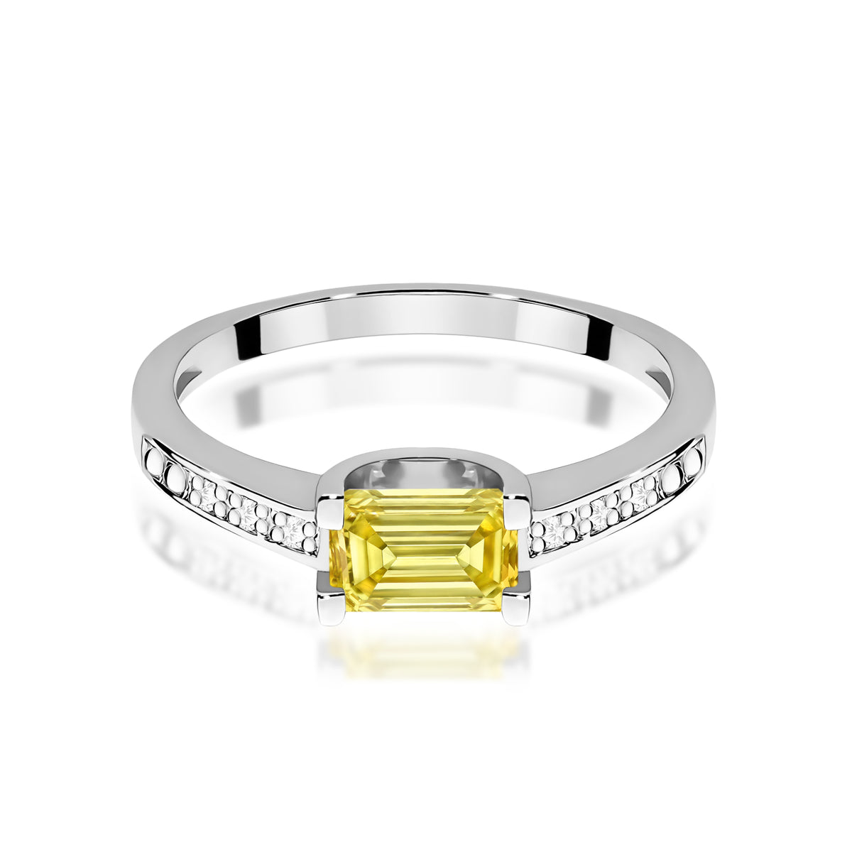 Inel Aur 14K cu Diamante Galben de Laborator 0.53 ct