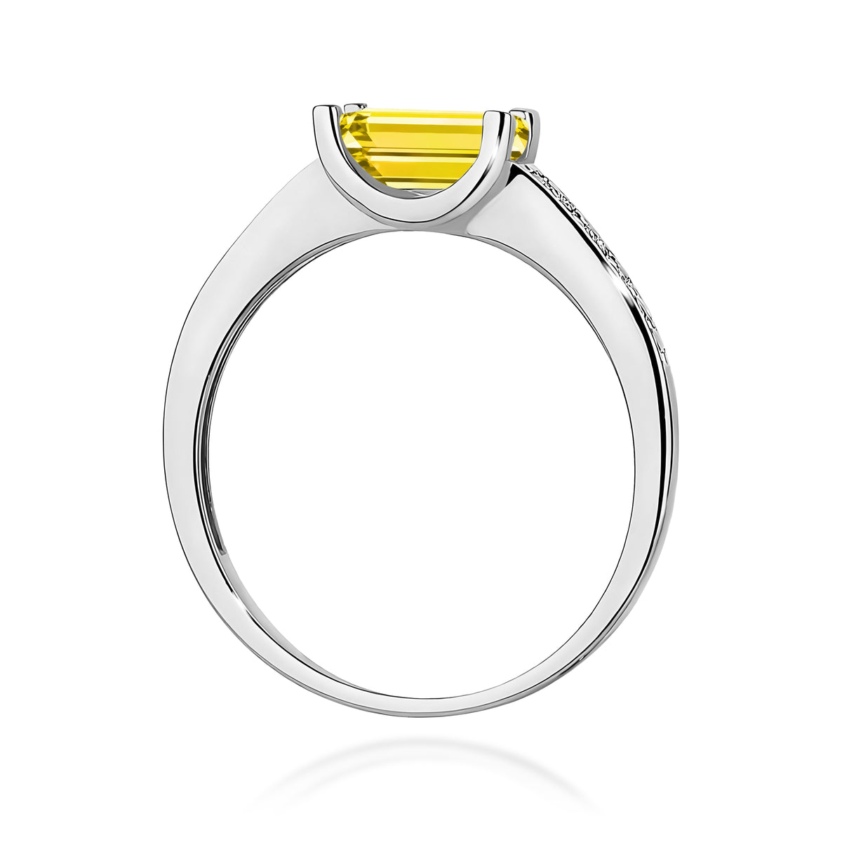 Inel Aur 14K cu Diamante Galben de Laborator 0.53 ct