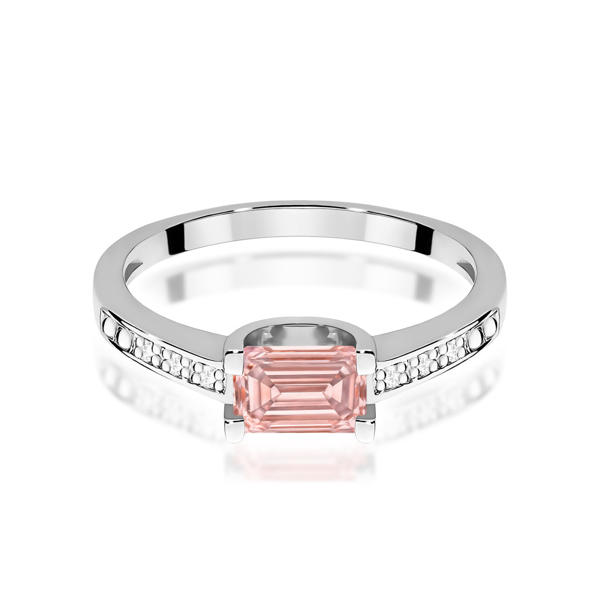 Inel Aur 9K cu Diamante Roz de Laborator 0.53 ct