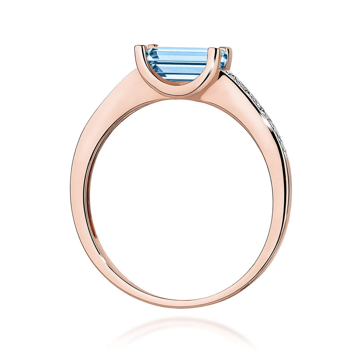 Inel Aur 14K cu Diamante Albastru de Laborator 0.53 ct