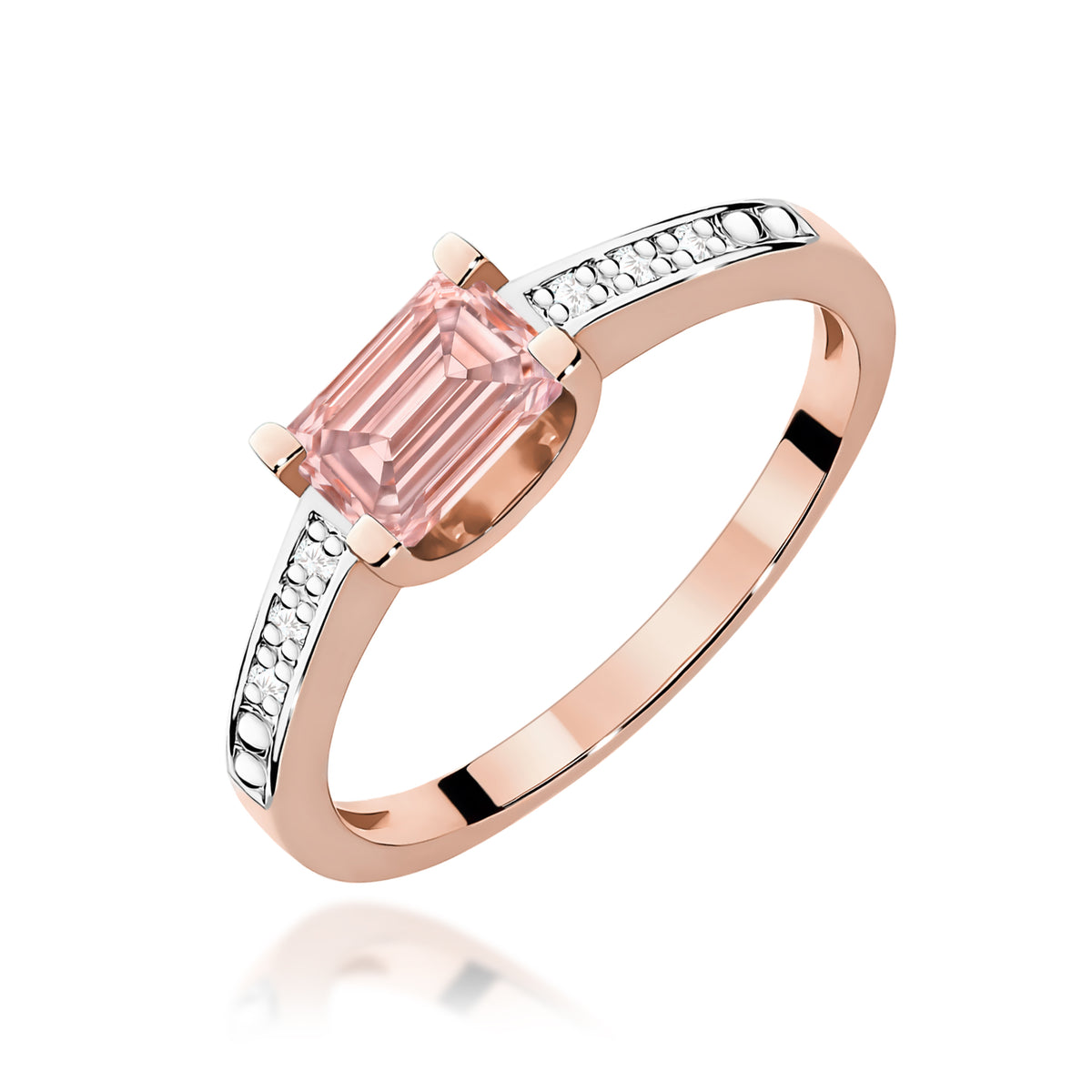 Inel Aur 14K cu Diamante Roz de Laborator 0.53 ct