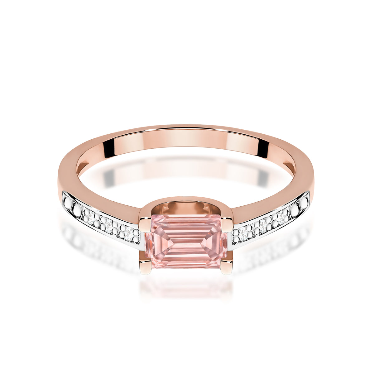 Inel Aur 14K cu Diamante Roz de Laborator 0.53 ct