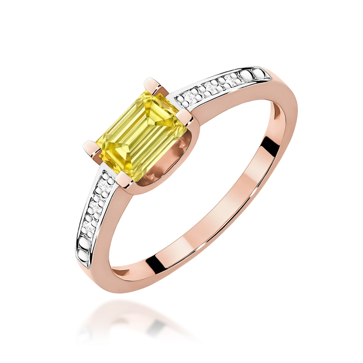 Inel Aur 14K cu Diamante Galben de Laborator 0.53 ct