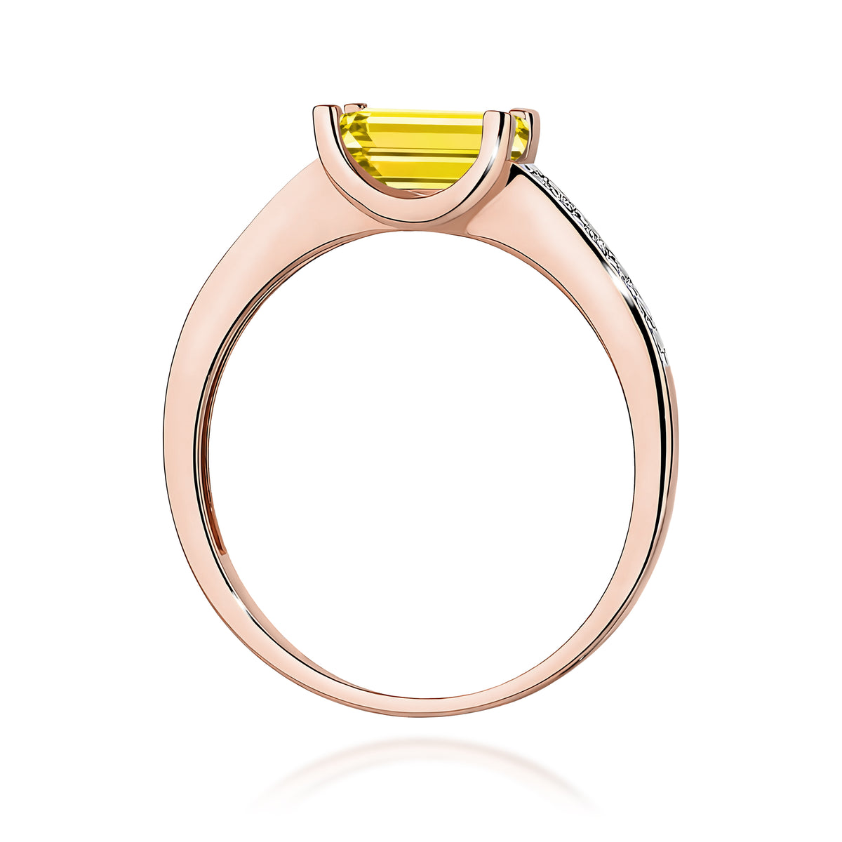 Inel Aur 14K cu Diamante Galben de Laborator 0.53 ct